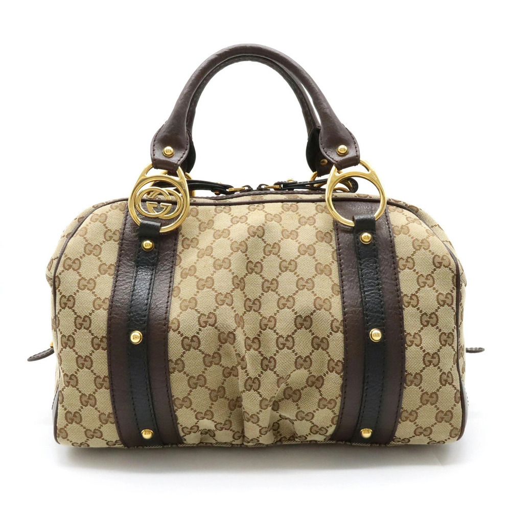 Gucci GG Canvas Shoulder Bag Bag Beige Cream Dark Brown Black